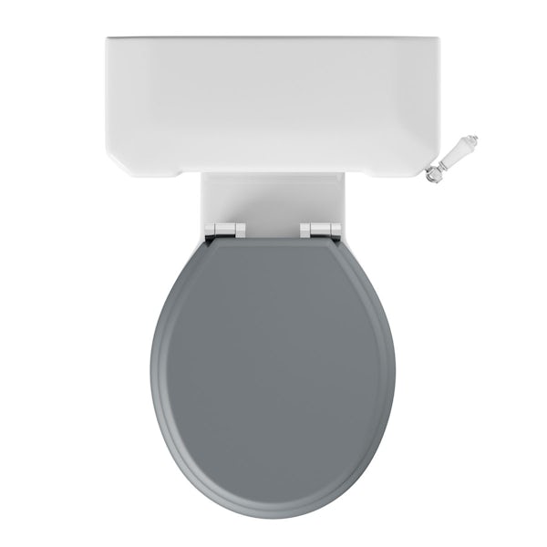 Camberley close coupled toilet inc grey soft close seat