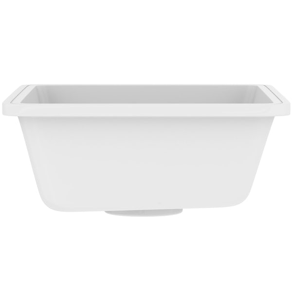 Tuscan Poppi ceramic 1.0 bowl polar white undermount kitchen sink