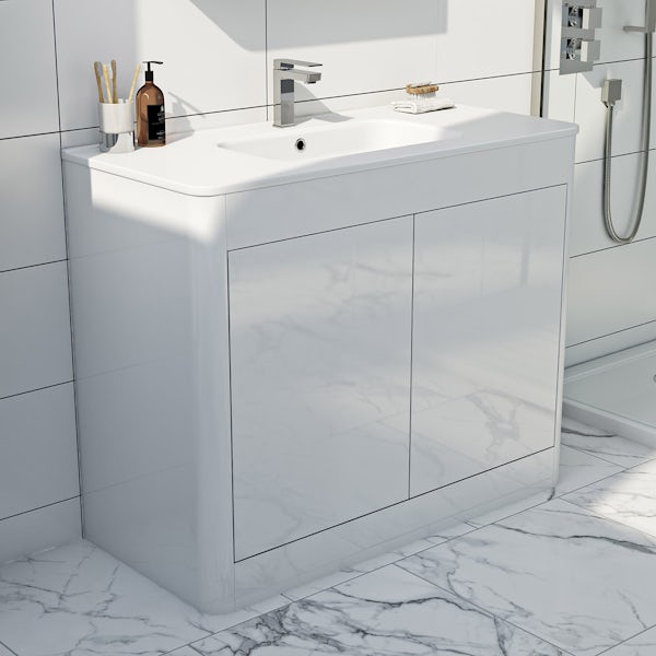 Carter Ice White 1000 vanity unit and mirror offer