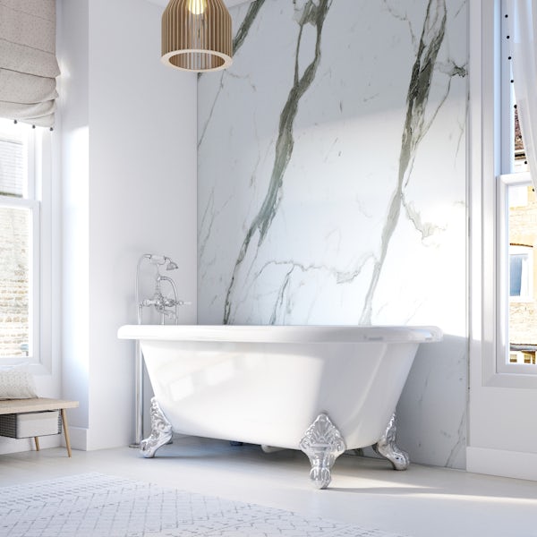 Showerwall Bianco Carrara waterproof proclick shower wall panel