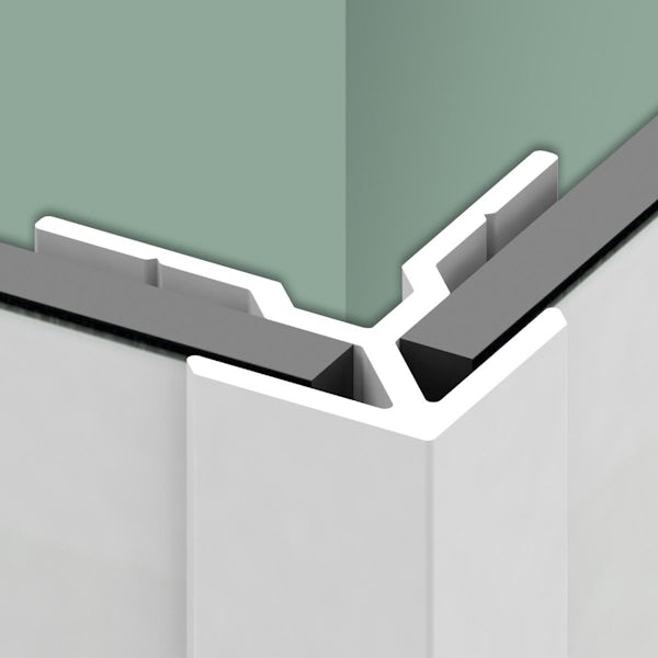 Kinewall white L shaped profile for external corner mounting