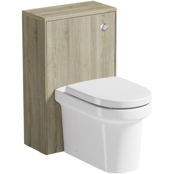 Mode Austin oak back to wall toilet unit