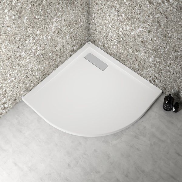 Ideal Standard Ultraflat New 800 x 800cm quadrant standard white shower tray with waste
