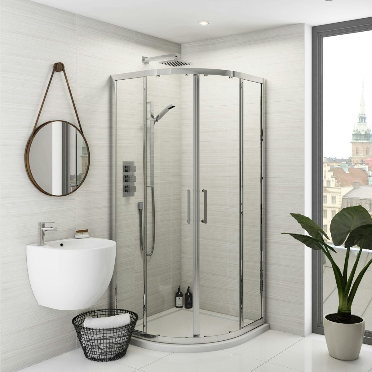 Mode Ellis premium 8mm easy clean quadrant shower enclosure 1000 x 1000