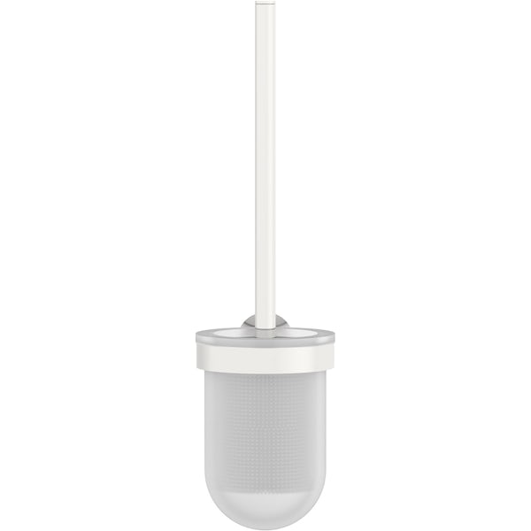 Accents round contemporary toilet brush and holder