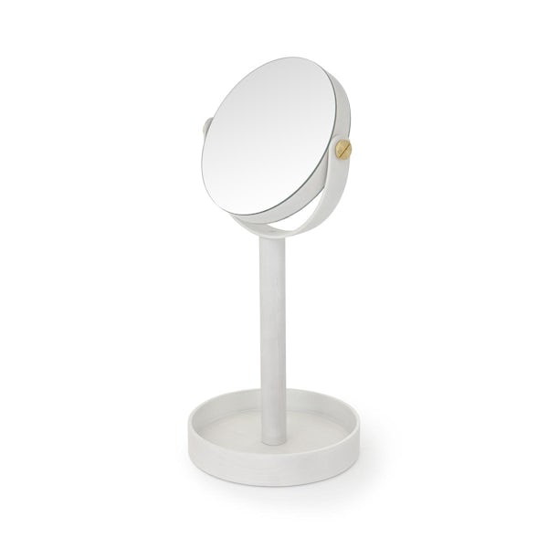 Accents Oyster white magnify mirror