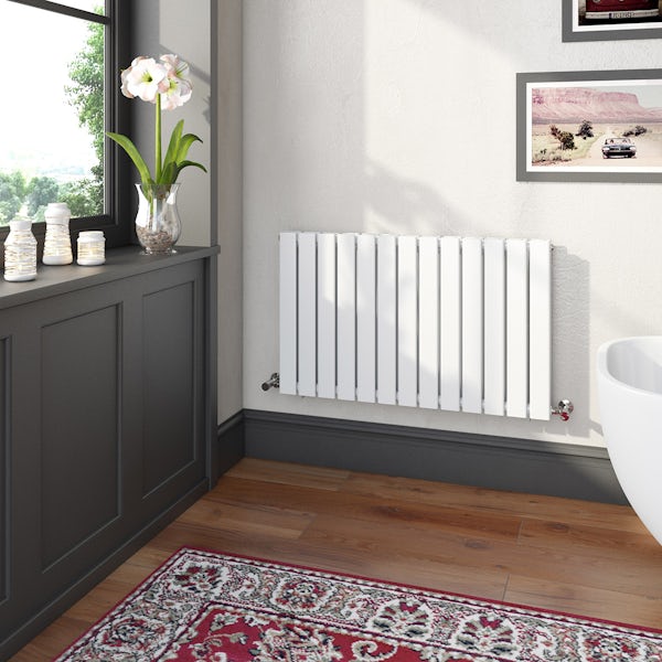 The Heating Co. Bonaire white double horizontal flat panel radiator