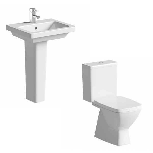 Cooper Close Coupled Toilet and Full Pedestal Basin Suite