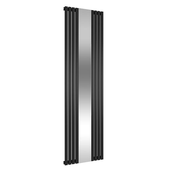 Reina Reflect black steel designer radiator 1800 x 445mm