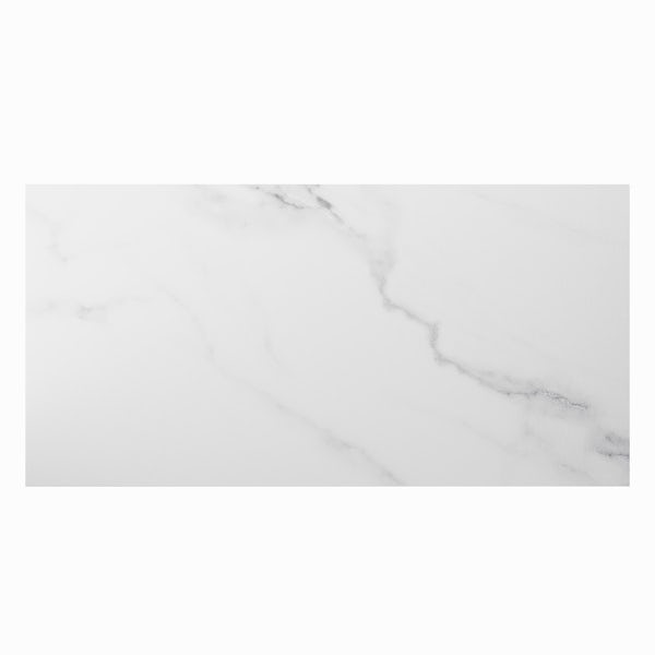 Mont Blanc white marble effect matt wall and floor tile 300mm x 600mm