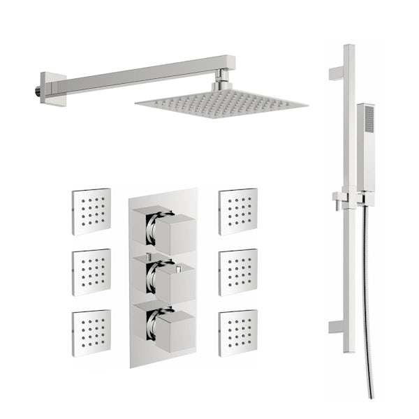Cubik Complete Thermostatic Wall Shower Set