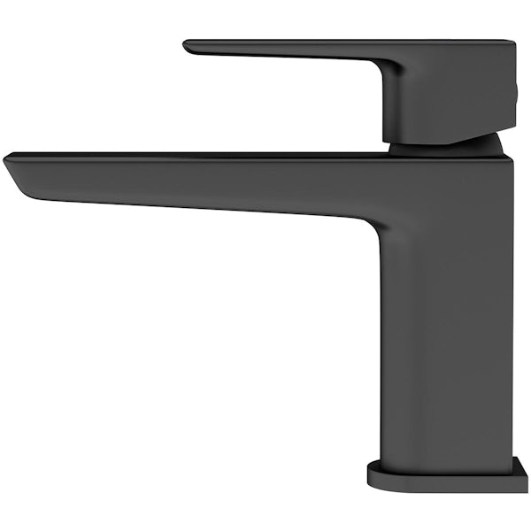 Mode Foster black cloakroom basin mixer tap with waste
