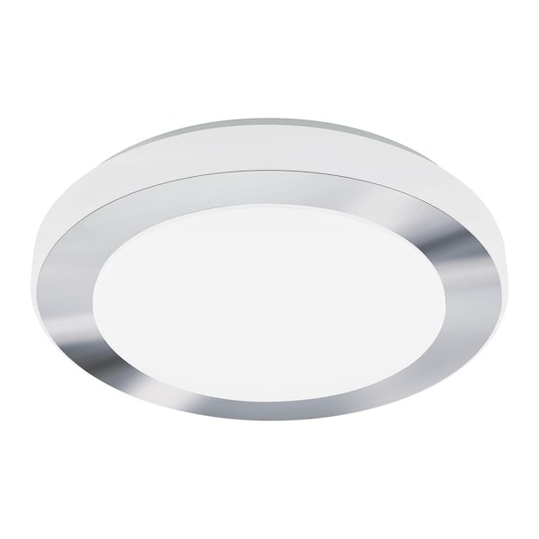 Eglo Carpi bathroom ceiling light IP44 in chrome and white 3 light
