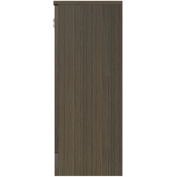 Orchard Wye walnut back to wall toilet unit with Eden contemporary back to wall toilet
