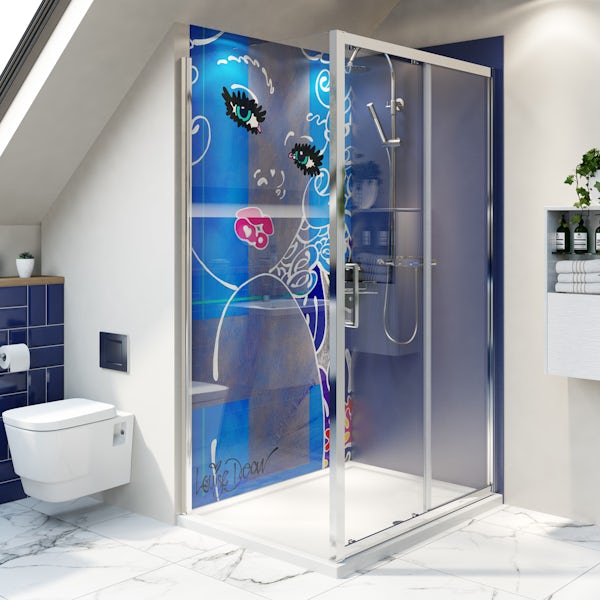 Louise Dear Coo..ee Navy Blue shower wall panel pack