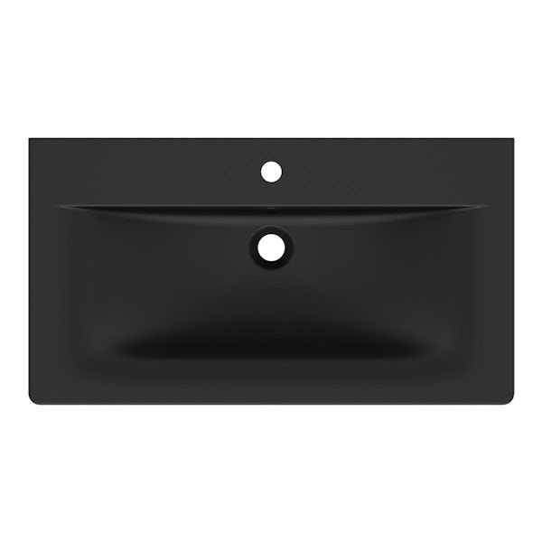 Ideal Standard silk black Connect Air 1 tap hole wall mounted basin 840mm