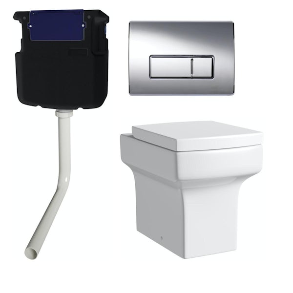 Orchard Wye back to wall toilet with soft close seat, concealed cistern and push plate