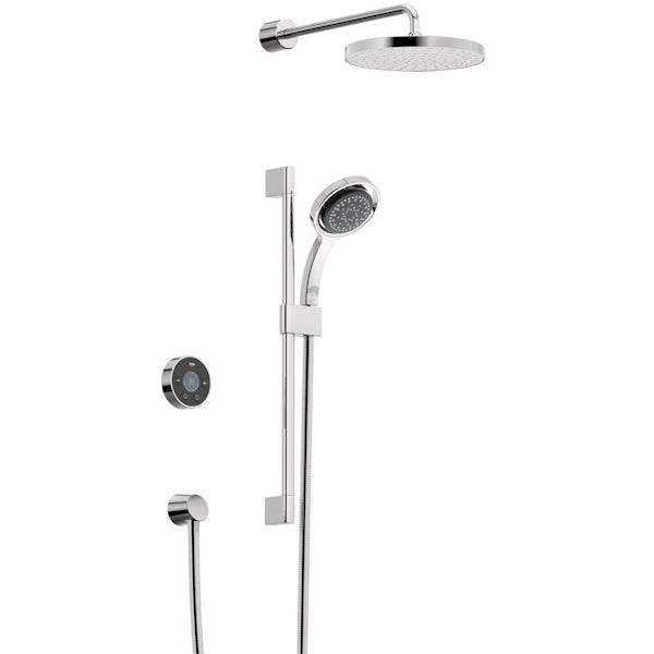 Mira and Mode shower enclosure and tray bundle with Mira Platinum digital shower