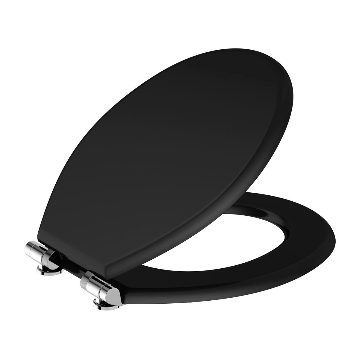 Black padded shop elongated toilet seat