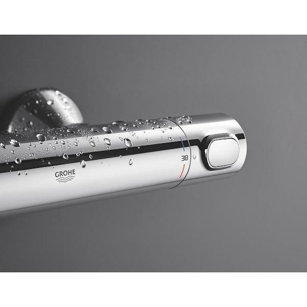 Grohe Precision Flow thermostatic round bar shower valve