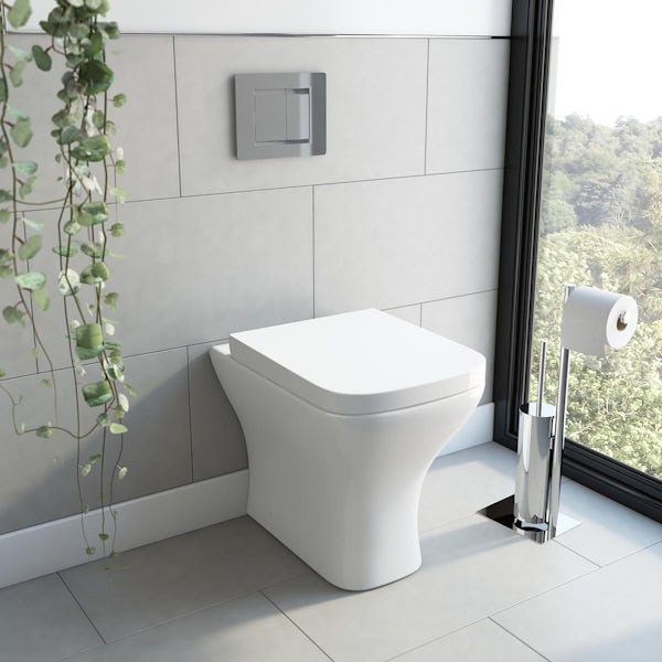 Orchard Derwent square compact back to wall toilet with soft close wrapover seat