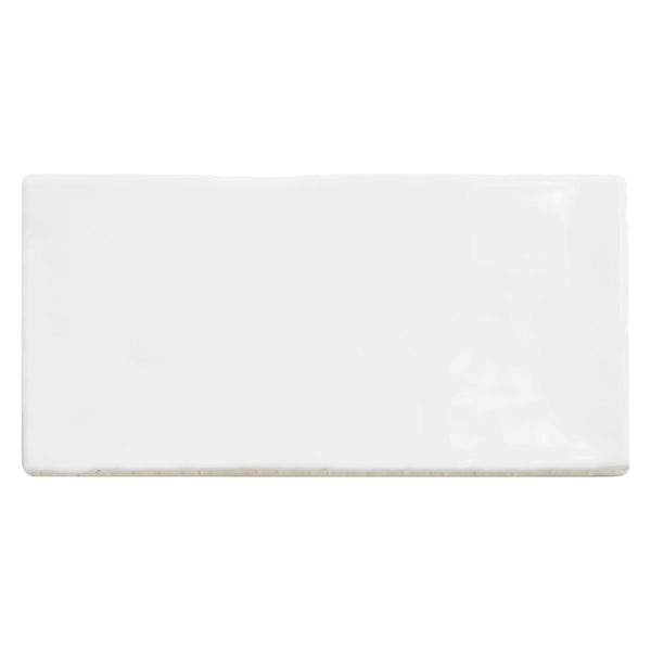Calcolo Cottage white ceramic wall tile 75 x 150mm