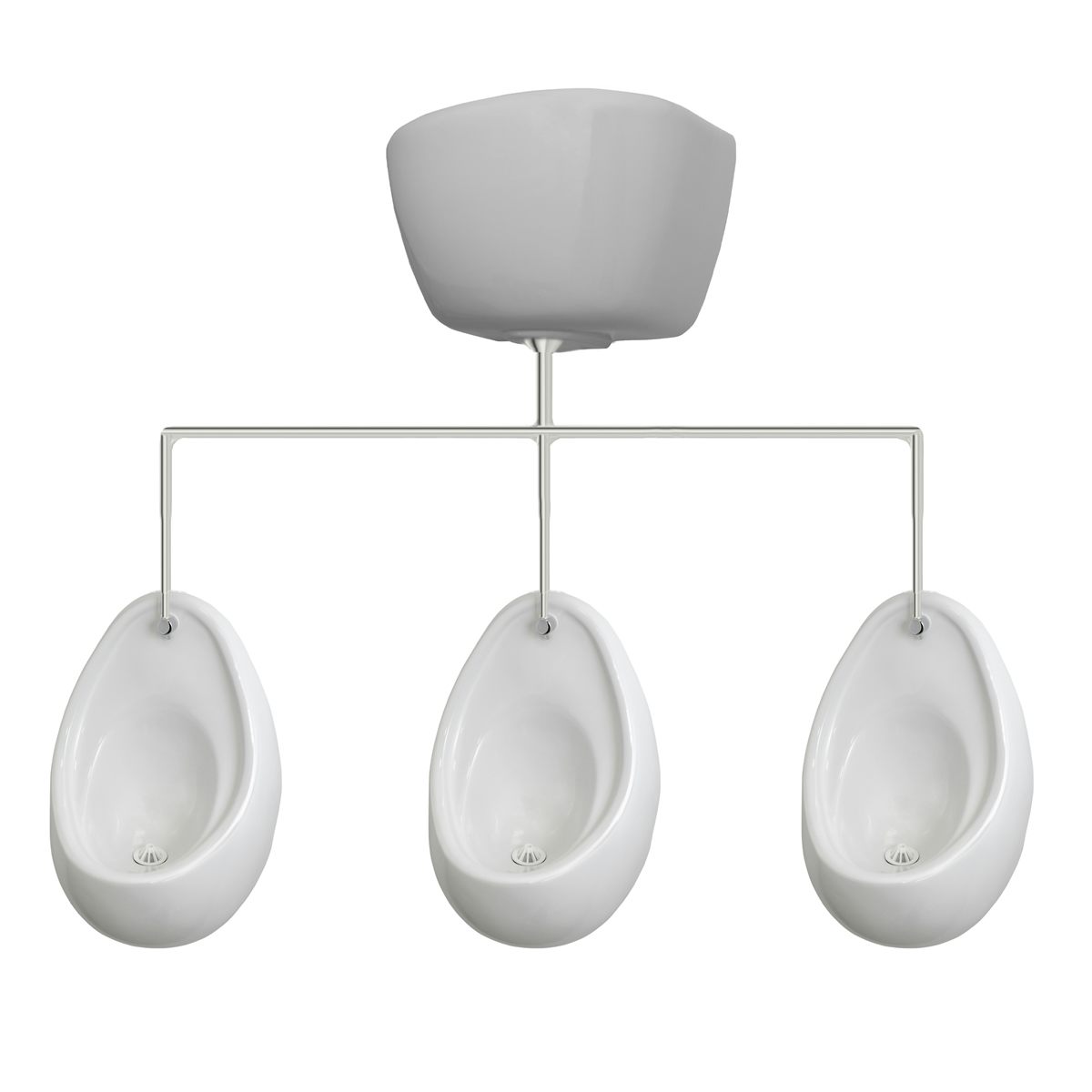 Kirke Curve complete top in concealed urinal 600mm pack for 3 bowls