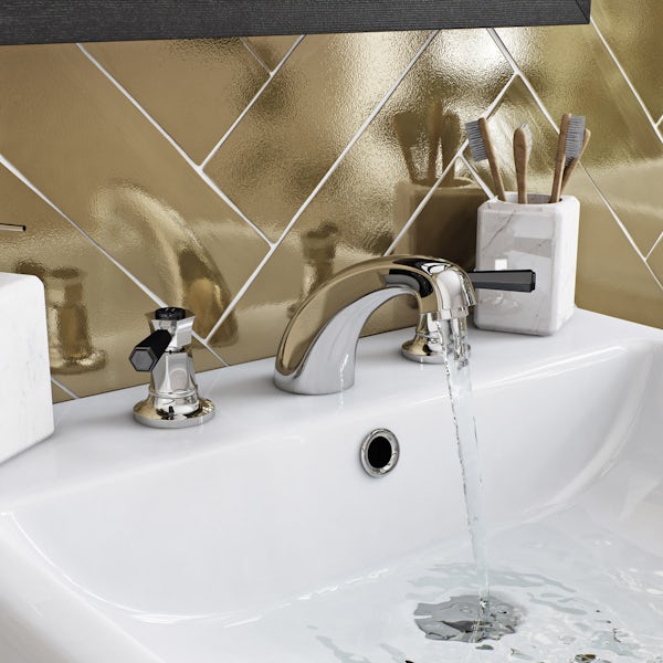 The Bath Co. Beaumont lever 3 hole basin and bath shower mixer tap pack