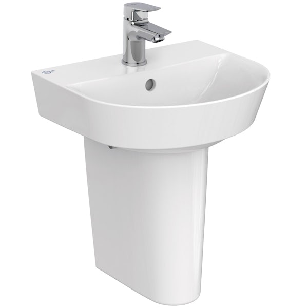 Ideal Standard Concept Air Arc 1 tap hole semi pedestal basin 400mm
