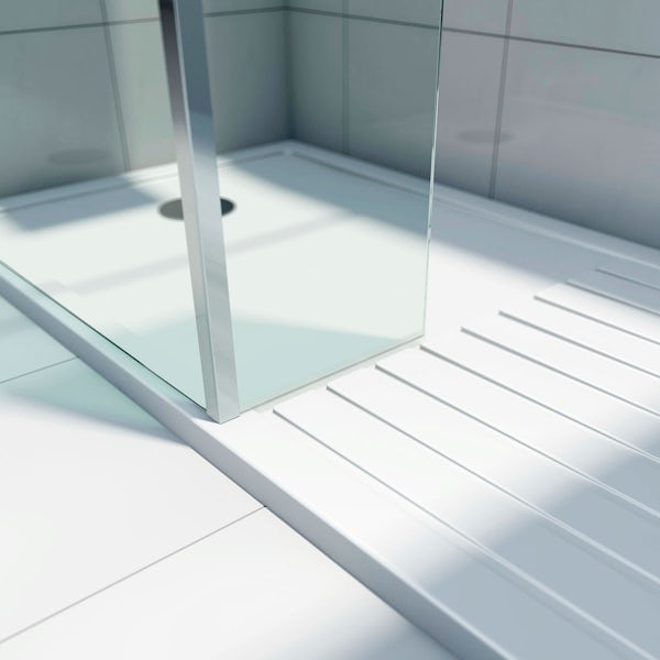 Luxury 8mm Walk in Shower Enclosure Pack with Tray 1400 x 900