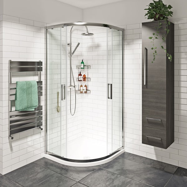 Mode Tate 8mm quadrant shower enclosure with cool touch thermostatic mixer shower