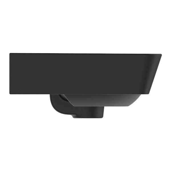 Ideal Standard silk black Connect Air Cube 1 tap hole wall mounted basin 400mm