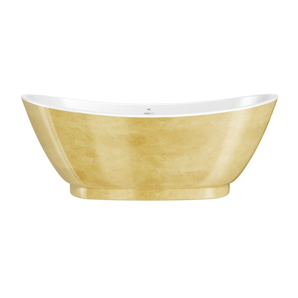Belle de Louvain Galvez gold effect freestanding bath 1750 x 750