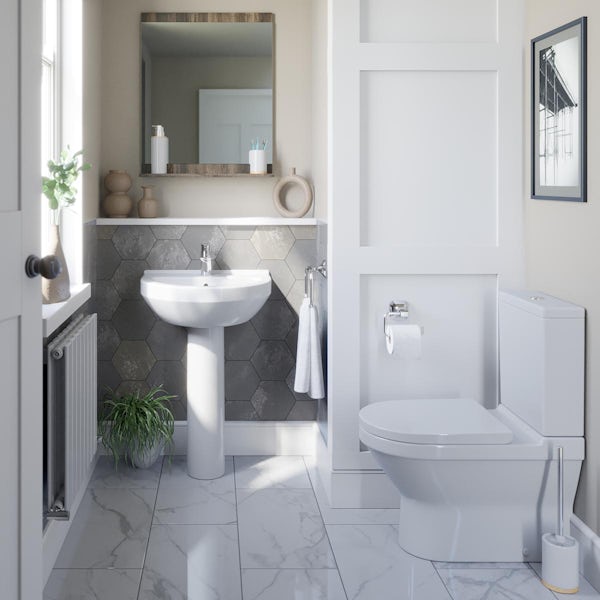 VitrA S50 fully shrouded close coupled toilet with soft close seat