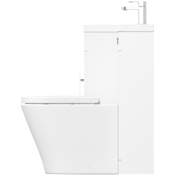 Orchard MySpace white left handed combination with contemporary back to wall toilet and seat