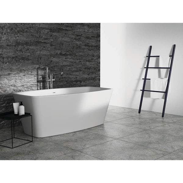 Ideal Standard Adapto freestanding bath with clicker waste and slotted overflow 1550 x 800