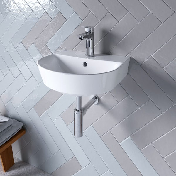 Ideal Standard Concept Air Arc 1  tap hole wall hung bathroom basin 400mm