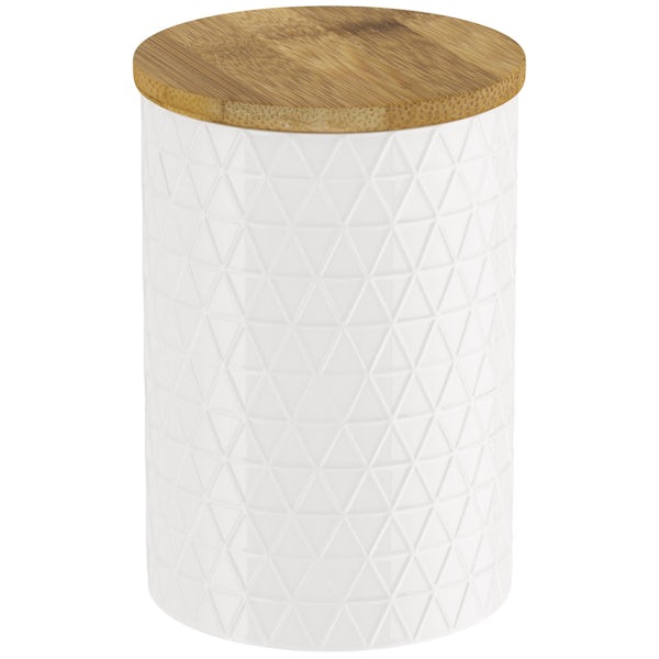 Contour white triangle storage jar
