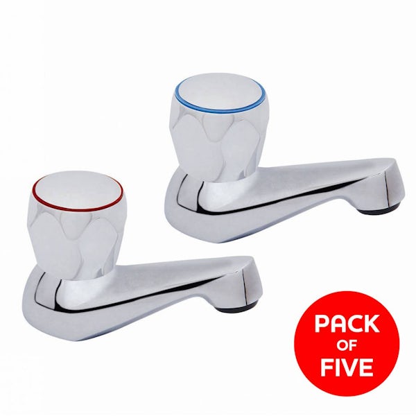 Rydal 3/4" Bath Taps with Hexagon Handle (Pack of Five)