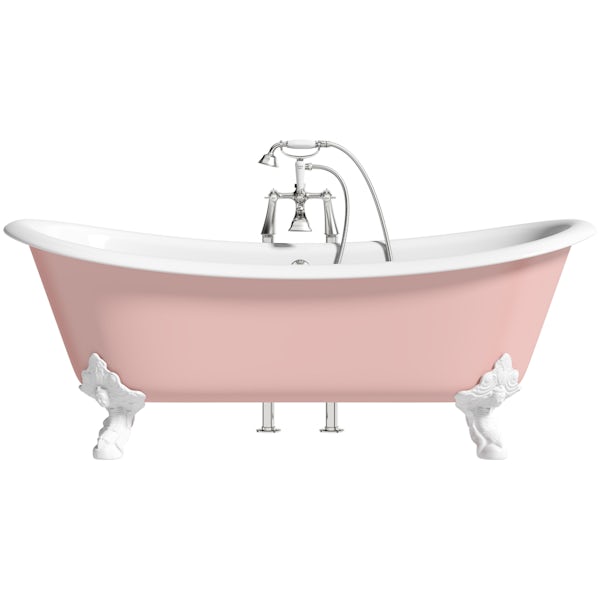 Artist Collection Lush Blush Light Pink traditional freestanding bath & tap pack