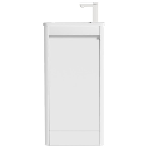 Mode De Gale white cloakroom floorstanding vanity unit and right hand basin 410mm