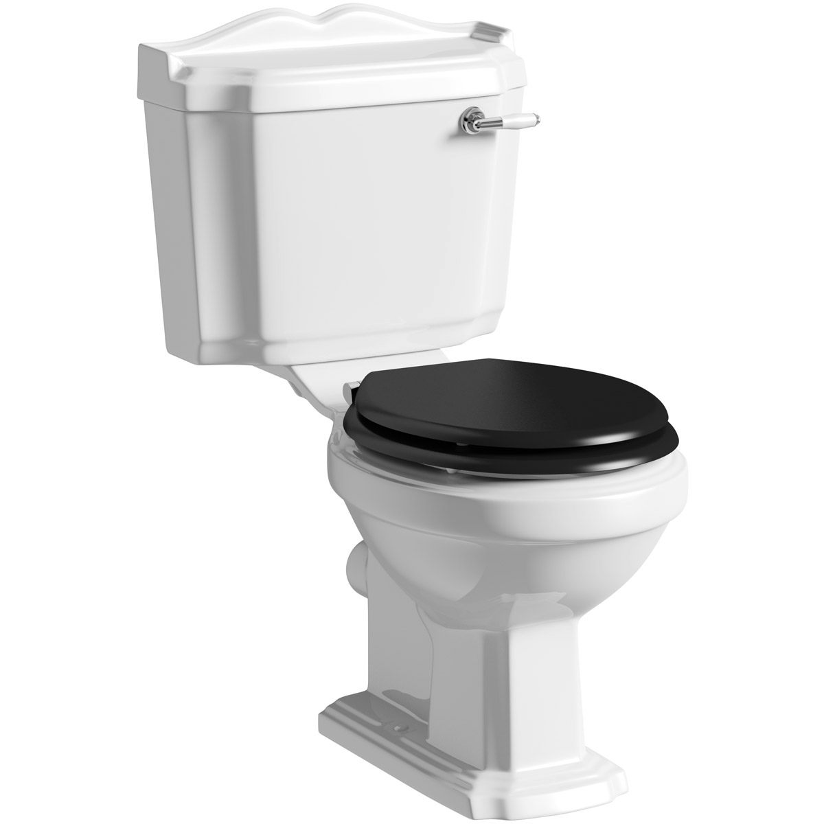 black and white toilet seat