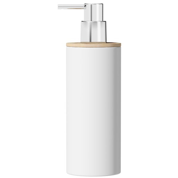 Accents white ceramic soap dispenser