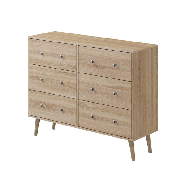 Helsinki Oak 6 drawer chest