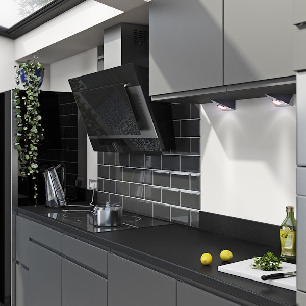 Oasis 38mm 3050 x 600 black worktop