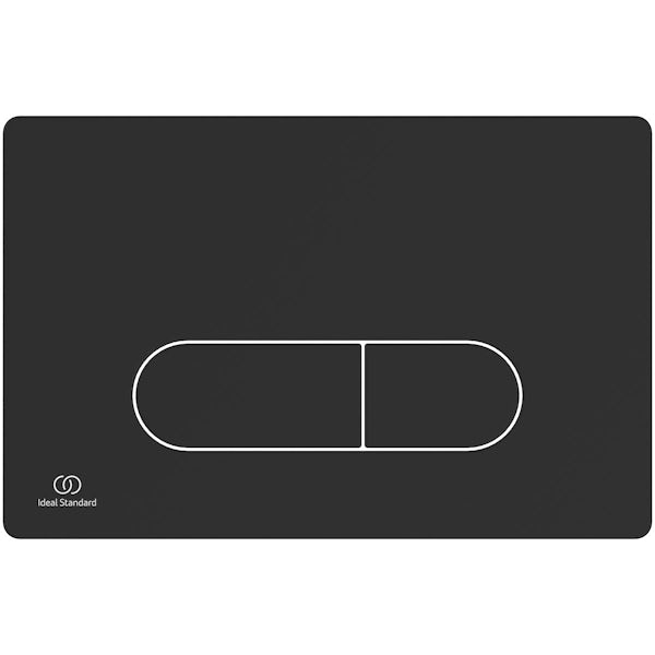 Ideal Standard silk black Oleas M1 flush plate with Prosys 150mm concealed cistern