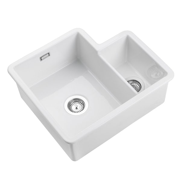 Rangemaster Rustique 1.3 bowl white ceramic kitchen sink