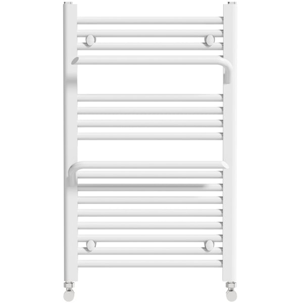 Mode Rohe white heated towel rail with hangers