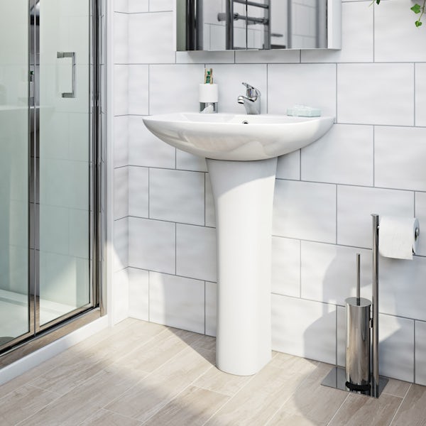 Orchard Elena cloakroom suite with full pedestal basin 550mm