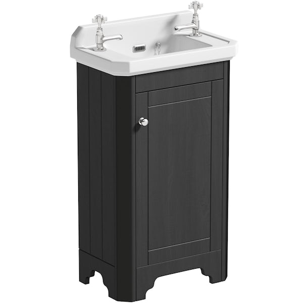 The Bath Co. Thatcham dark grey floorstanding vanity unit and ceramic basin 500mm